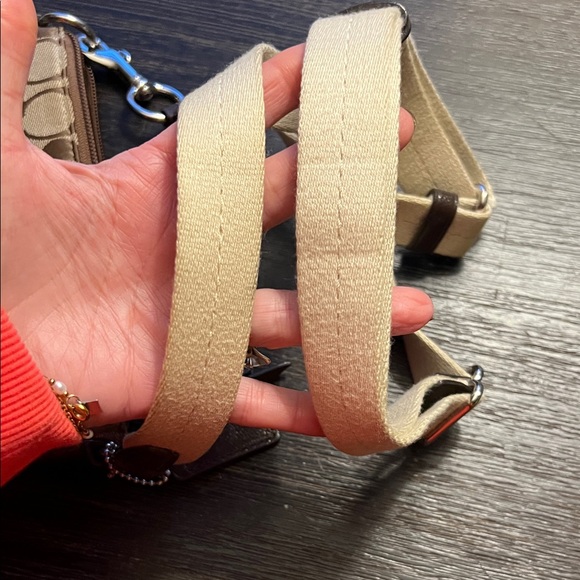 Coach Beige and Brown Signature Crossbody Bag - Picture 9 of 10